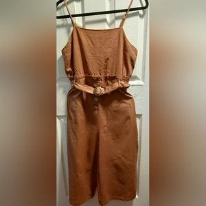 Mind Code Brown Romper With Belt
